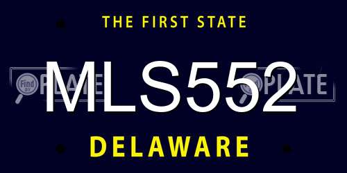 MLS552 Delaware License Plate