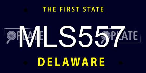 MLS557 Delaware License Plate