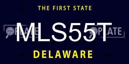 MLS55T Delaware License Plate