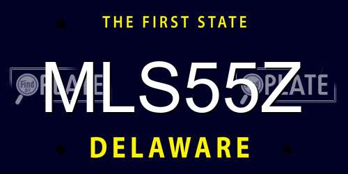 MLS55Z Delaware License Plate