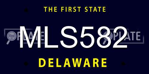 MLS582 Delaware License Plate