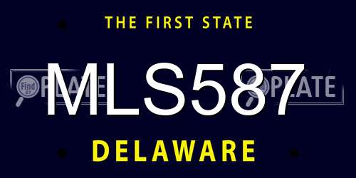 MLS587 Delaware License Plate