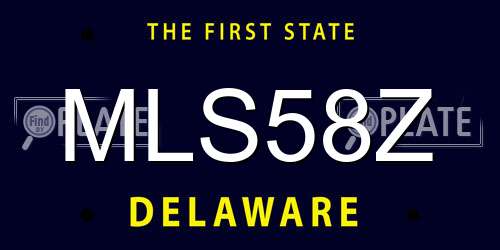 MLS58Z Delaware License Plate