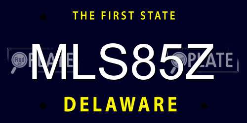 MLS85Z Delaware License Plate