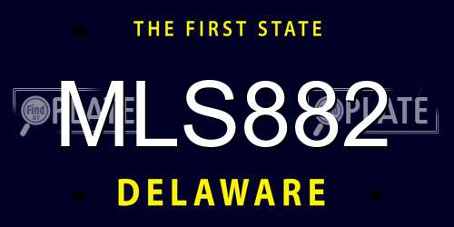 MLS882 Delaware License Plate