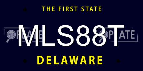 MLS88T Delaware License Plate