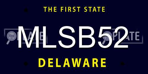 MLSB52 Delaware License Plate