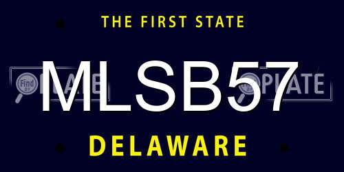 MLSB57 Delaware License Plate
