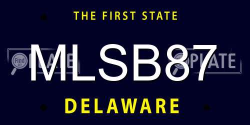 MLSB87 Delaware License Plate