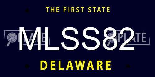 MLSS82 Delaware License Plate
