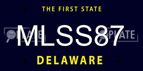 MLSS87 Delaware License Plate