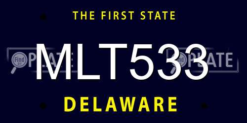 MLT533 Delaware License Plate