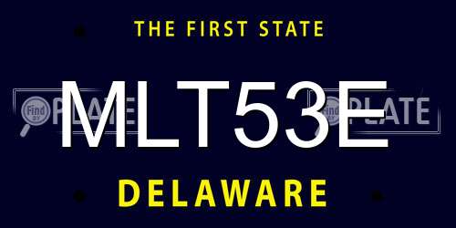 MLT53E Delaware License Plate