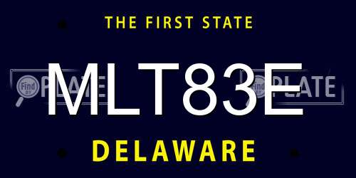 MLT83E Delaware License Plate