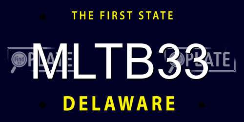 MLTB33 Delaware License Plate
