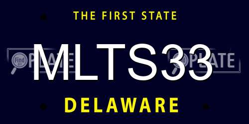 MLTS33 Delaware License Plate