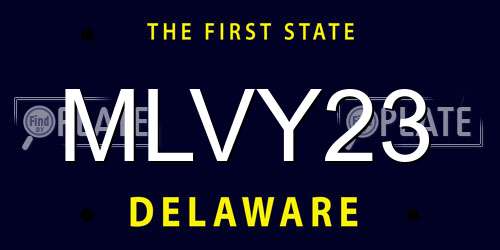 MLVY23 Delaware License Plate