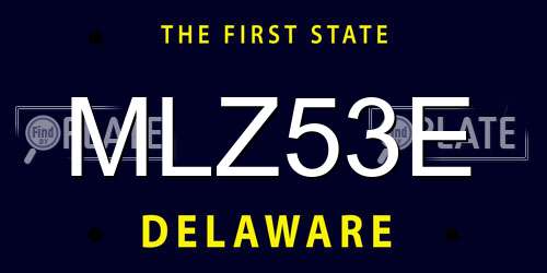 MLZ53E Delaware License Plate