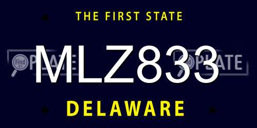 MLZ833 Delaware License Plate