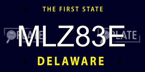 MLZ83E Delaware License Plate