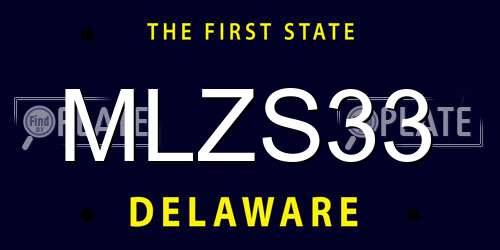 MLZS33 Delaware License Plate