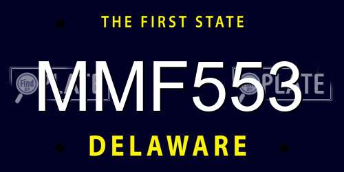 MMF553 Delaware License Plate