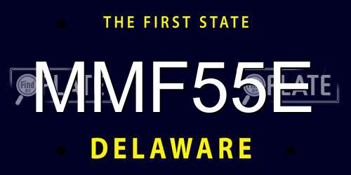 MMF55E Delaware License Plate