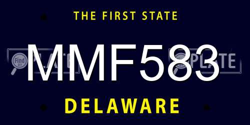 MMF583 Delaware License Plate