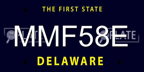 MMF58E Delaware License Plate