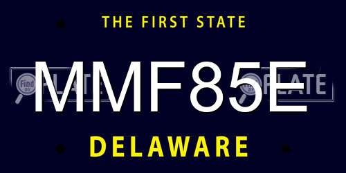 MMF85E Delaware License Plate