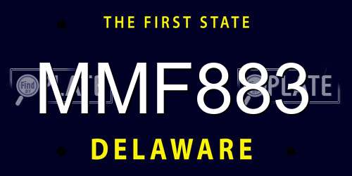 MMF883 Delaware License Plate