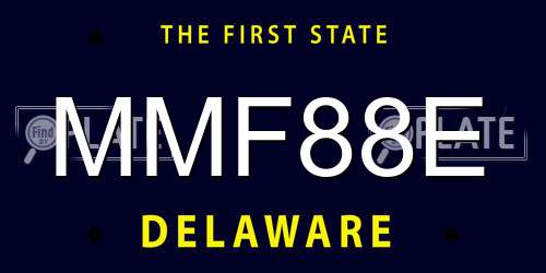 MMF88E Delaware License Plate