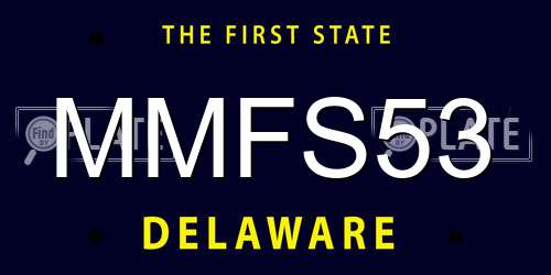 MMFS53 Delaware License Plate