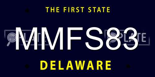 MMFS83 Delaware License Plate