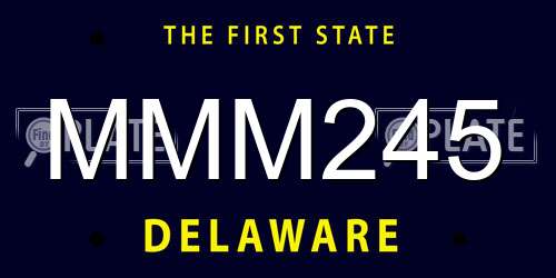 MMM245 Delaware License Plate
