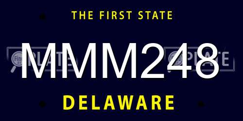 MMM248 Delaware License Plate