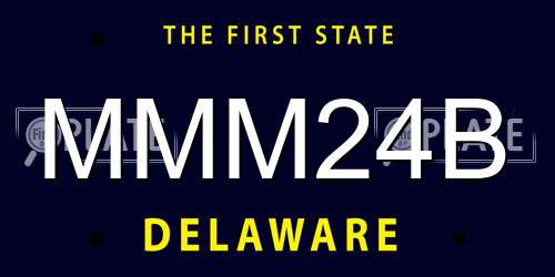 MMM24B Delaware License Plate