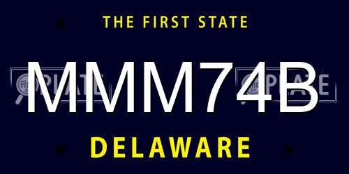 MMM74B Delaware License Plate
