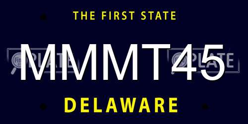 MMMT45 Delaware License Plate