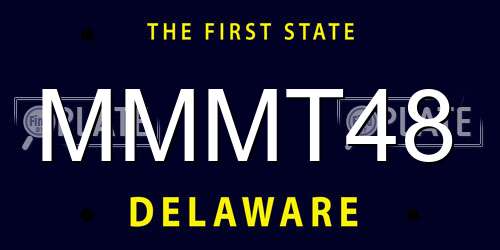 MMMT48 Delaware License Plate