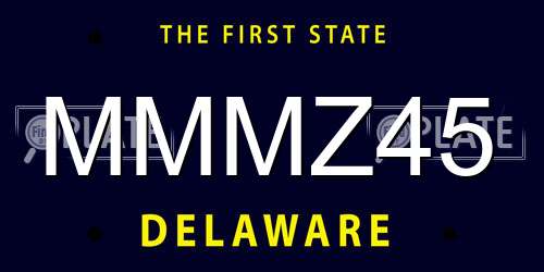 MMMZ45 Delaware License Plate