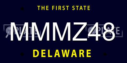 MMMZ48 Delaware License Plate