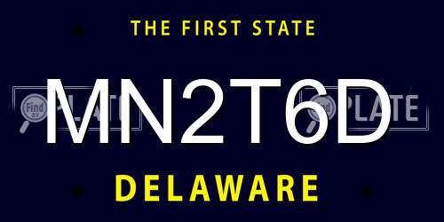 MN2T6D Delaware License Plate
