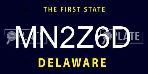 MN2Z6D Delaware License Plate