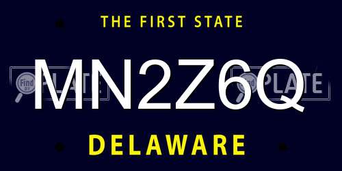 MN2Z6Q Delaware License Plate