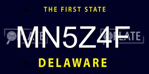 MN5Z4F Delaware License Plate
