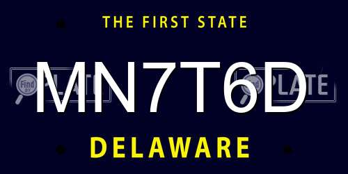MN7T6D Delaware License Plate