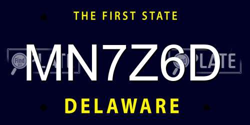 MN7Z6D Delaware License Plate