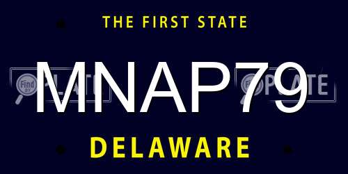 MNAP79 Delaware License Plate