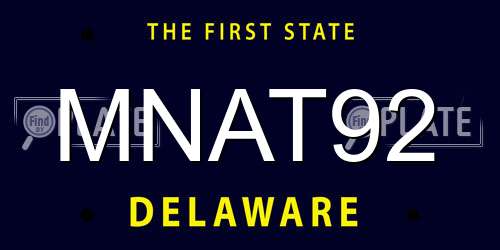 MNAT92 Delaware License Plate